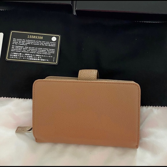 Chanel L-zip CC Leather Pocket Wallet Dark Beige - Picture 14 of 16